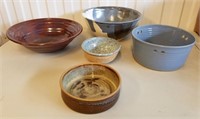 Five Pieces of Hand Made Pottery Bledsoe Etc
