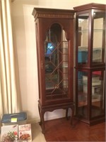 Lighted Traditional Walnut Display Cabinet