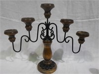 Wood and Iron Candle Holder