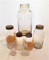 Five Antique Horlicks Malted Milk Jars & Bottles