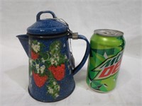 37-31 Small Enamel Pitcher with Stawberries