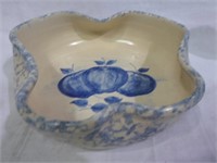 Spongeware Apple Blue Bowl