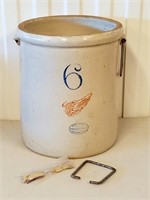 #6 Red Wing Bale Handle Crock Large Wing