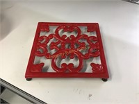Red Square Wrought Iron Trivet