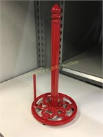 Red Wrought Iron Paper Towel Holder