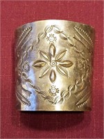 Vintage Navajo Cuff Bracelet Coin 90% Silver