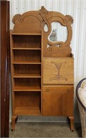 Antique Oak Side by Side Secretary Desk Bookcase