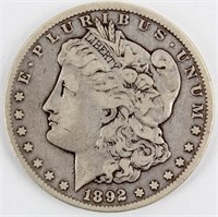 Coin 1892-CC Morgan Silver Dollar VG