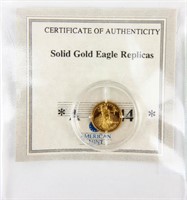 Coin 14kt Gold Miniature Gold Eagle .585 Gold