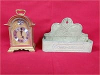 Vintage Bulova Clock and Comb-Brush Holder