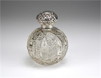 English cut glass scent bottle