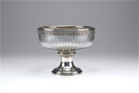 French silver and cut glass centre bowl