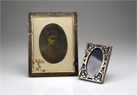 Two antique silver picture frames