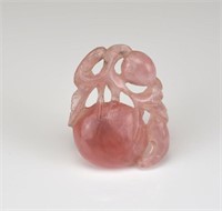 Chinese carved rose quartz toggle