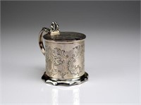 Victorian English silver mustard pot