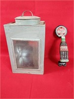 Metal Lantern and Cast Iron Coca-Cola Door Pull