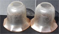 TWO OLD MATCHING TINTED GLASS GLOBES