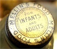 GLASS JAR WITH TIN LID FOR MELLINS FOOD FOR