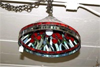 LEADED ELEC (STAINED GLASS??) HANGING LIGHT