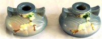 TWO ROSEVILLE CANDLE HOLDERS