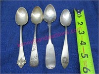 4 varioius old sterling silver spoons (2.28 tr.oz)