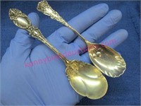 2 sterling jelly spoons (1.64 tr.oz) nearly 6in