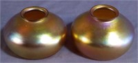 2 Early Antique Tiffany Style Iridescent Shades