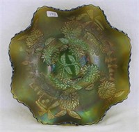 Chrysanthemum 9" ruffled bowl - green