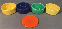4 Fiesta Stackable Bowls with 1 Lid