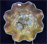 Rose Show ruffled bowl - aqua opal
