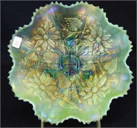 Poinsettia & Lattice ftd ruffled bowl - aqua opal