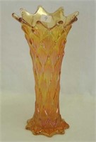 Lined Lattice 8 1/2" vase - marigold