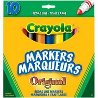 (2) Crayola 10 Broad Line Markers Original