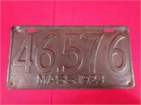 Vintage 1923 Massachusetts License Plate