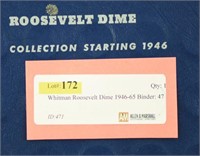 Whitman Roosevelt Dime 1946-65 Binder: 47 Silver