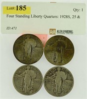 Four Standing Liberty Quarters: 1928S, 25 & 29(2)