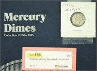 Whitman Mercury Dime Binder 1916-1945: 77 Coins