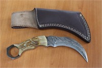 8" Damascus Full Tang Karambit Knife