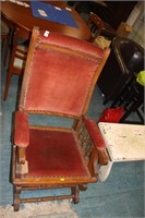 Velvet rocking chair. A/F
