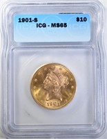 1901-S $10 GOLD LIBERTY HEAD ICG MS65