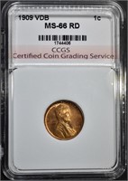 1909 VDB LINCOLN CENT CCGS SUPERB GEM RD