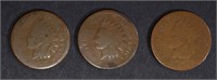 1868, 74 & 79 INDIAN CENTS, AG.G KEY DATES