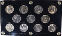 1942-45 SILVER JEFFERSON WAR NICKEL SET, GEM BU