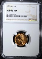 1955-S LINCOLN CENT NGC MS66RD