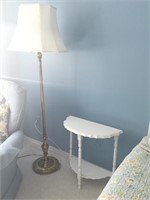 White End Table & Standing Lamp