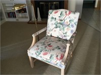 Floral Patterned Armchair & Lamp