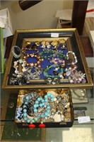 Tray of costume jewelry