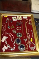 Quality costume jewelry on tray