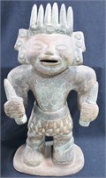 MEXICAN TERRA COTTA POTTERY STATUE HOLDING EAR OF