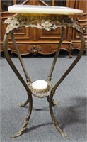 FRENCH STYLE BRASS AND MARBLE PEDISTAL/STAND
